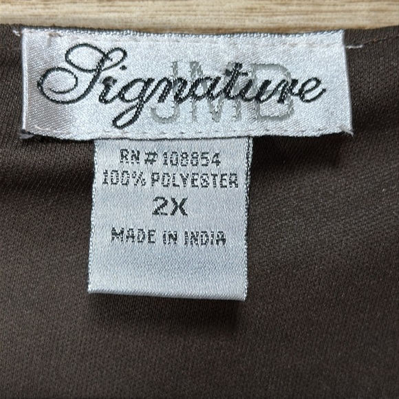 JMD Signature Women's Animal Exotic Print Top - Brown & Black Plus Size 2x - Picture 5 of 9